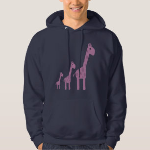Moletom Marinho bonito Hoody dos girafas dos desenhos