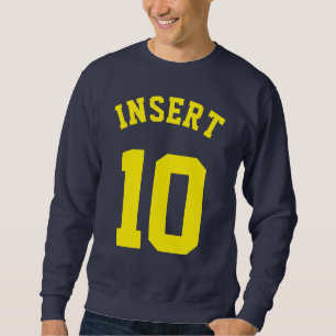 Moletom Marinho & design amarelo do jérsei dos esportes