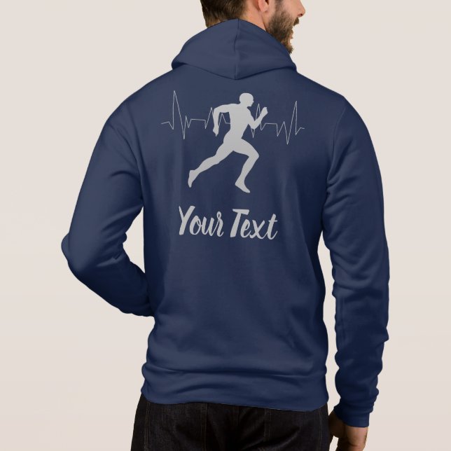 Moletom Marinho Personalizado do Coração Bater Azul (Verso)