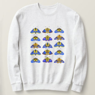 Moletom Mariposas em Azul, Amarelo Dourado e Marrom