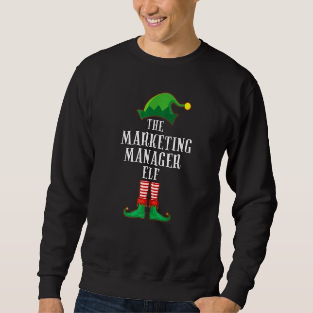 Moletom Marketing Manager Elf Matching Family Group Christ (Frente)