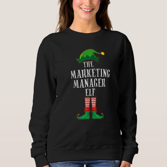 Moletom Marketing Manager Elf Matching Family Group Christ (Frente)