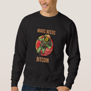 Moletom Marte Precisa de Bitcoin Gráfico Espaço Planeta Cr