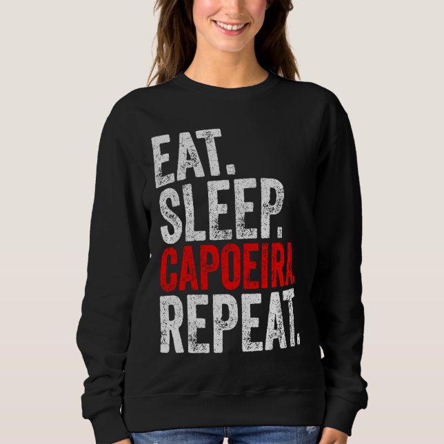 Moletom Martial Ninja Costume  Eat Sleep Capoeira Repeat (Frente)
