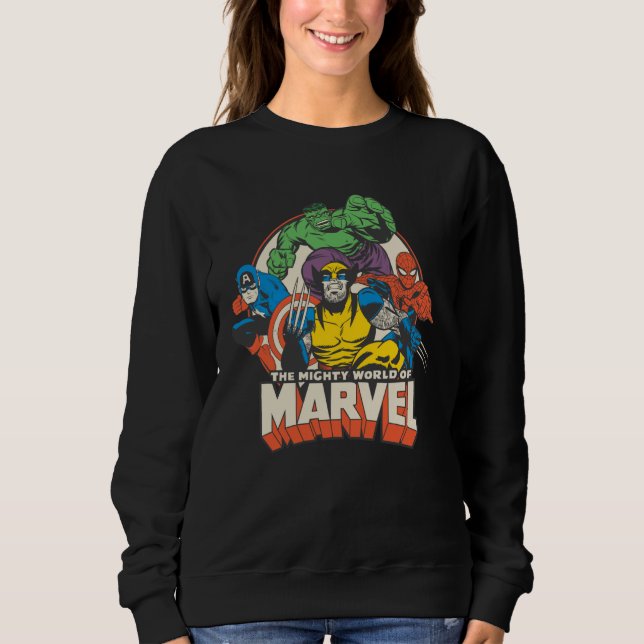 Moletom Marvel Comics O Poderoso Mundo de Marvel Clássico  (Frente)