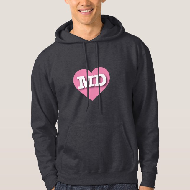 Moletom Maryland Pink Heart - Eu amo MD (Frente)