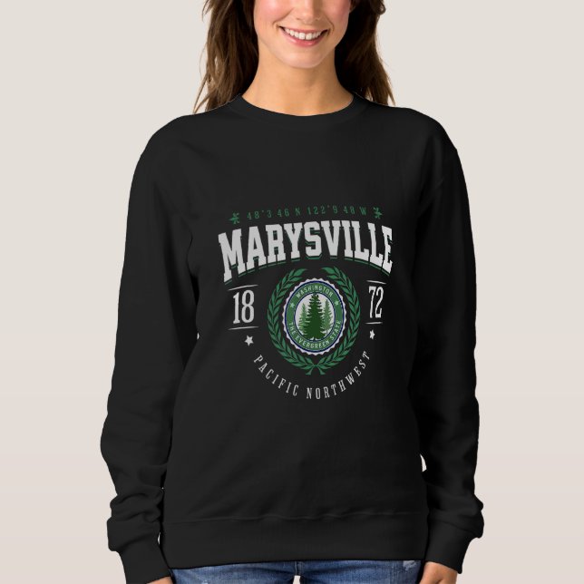 Moletom Marysville Washington Evergreen Pine Tree WA Souve (Frente)