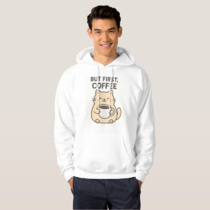 Moletom Mas Primeiro, Café Hoodie Gato-Gato