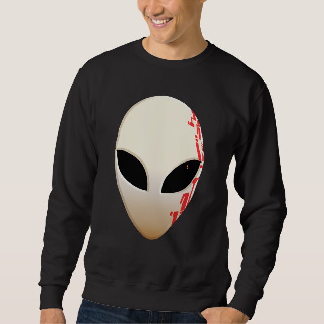 Moletom Máscara Alien com Marcações Futuristas (Frente)