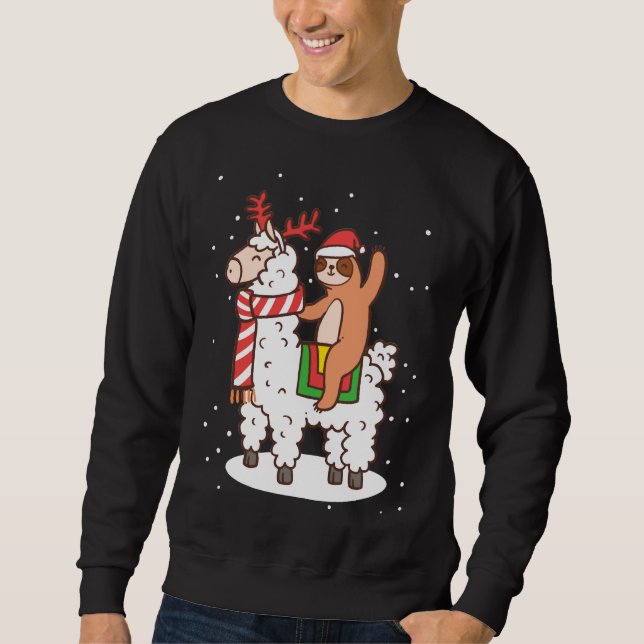 Moletom Máscara de Natal do Alpaca Sloth (Frente)