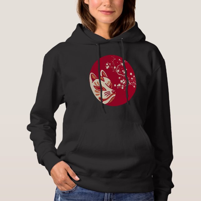 Moletom Máscara estética de fox Kitsune japonesa (Frente)