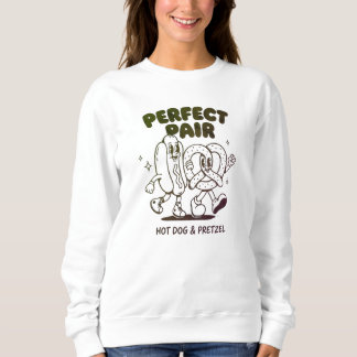 Moletom Mascote de Cachorro Quente e Pretzel Vintage - Ret