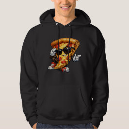 Moletom Mascote de Fatia de Pizza Legal com Óculos de Sol 