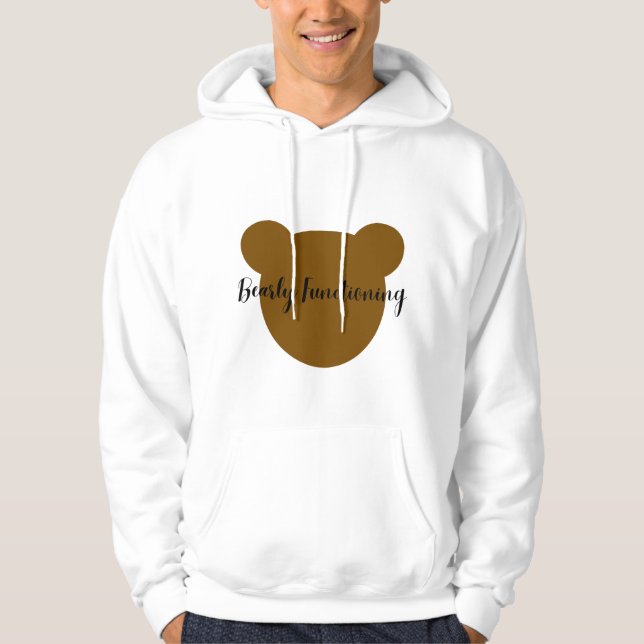 Moletom Masculino Engraçado de Urso Funcionando po (Frente)