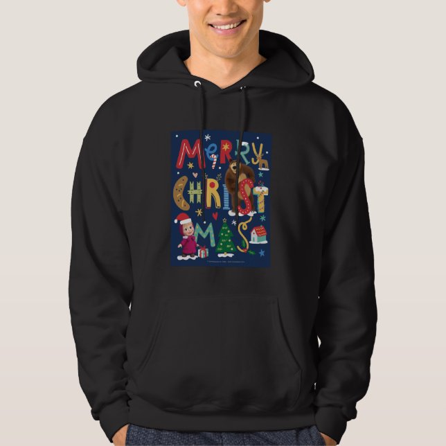 Moletom Masha e o Urso. Cartão de Natal (Frente)