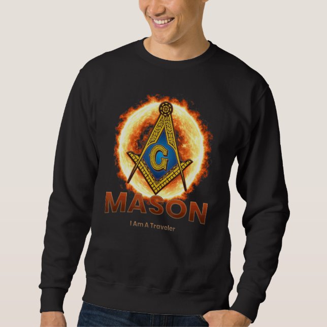 Moletom Masonic Eu Sou Um Viajante Mason Square E Compass  (Frente)