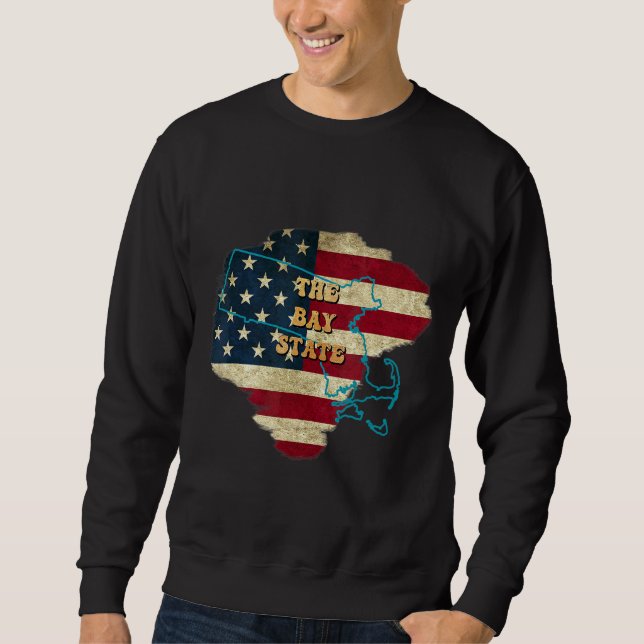 Moletom Massachusetts Mãe USA Flag Motto (Frente)