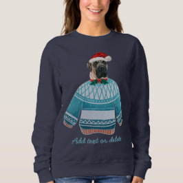 Moletom Mastim Inglês Natal Cachorro Feio Mãe de Natal