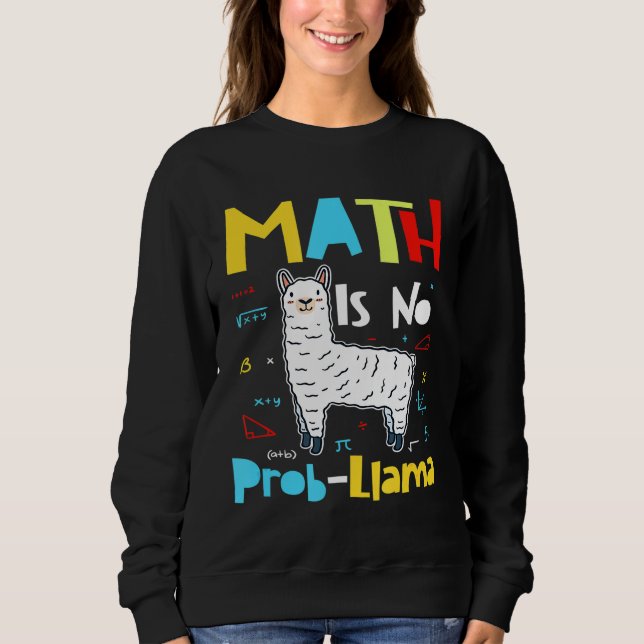 Moletom Matemática não é Prob Llama Ensino primário Matemá (Frente)
