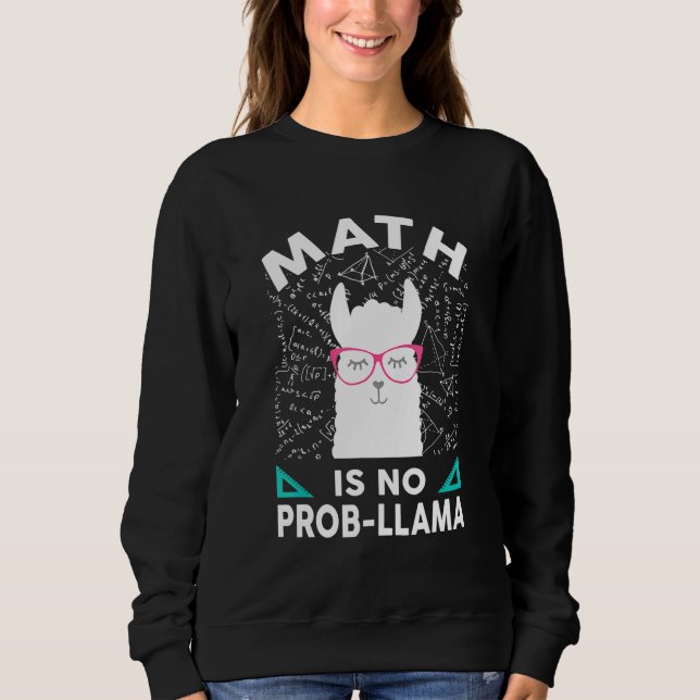 Moletom Matemática Não É Prob Llama Math Llama Professora  (Frente)