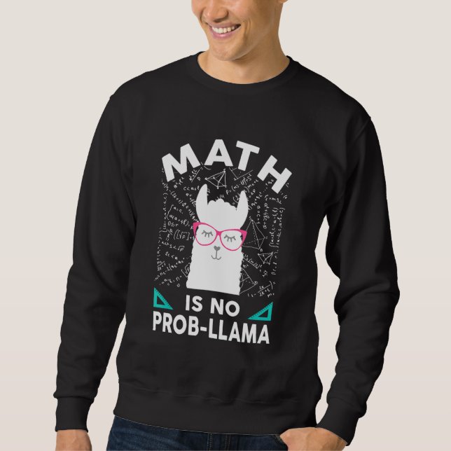 Moletom Matemática Não É Prob Llama Math Llama Professora  (Frente)