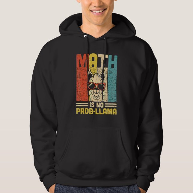 Moletom Matemática retrô não é problema Lhama   Professor  (Frente)
