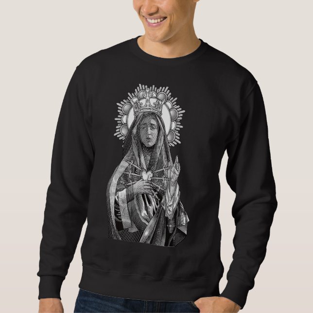 Moletom Mater Dolorosa Our Lady of Sorrows Virgin Mary Cat (Frente)