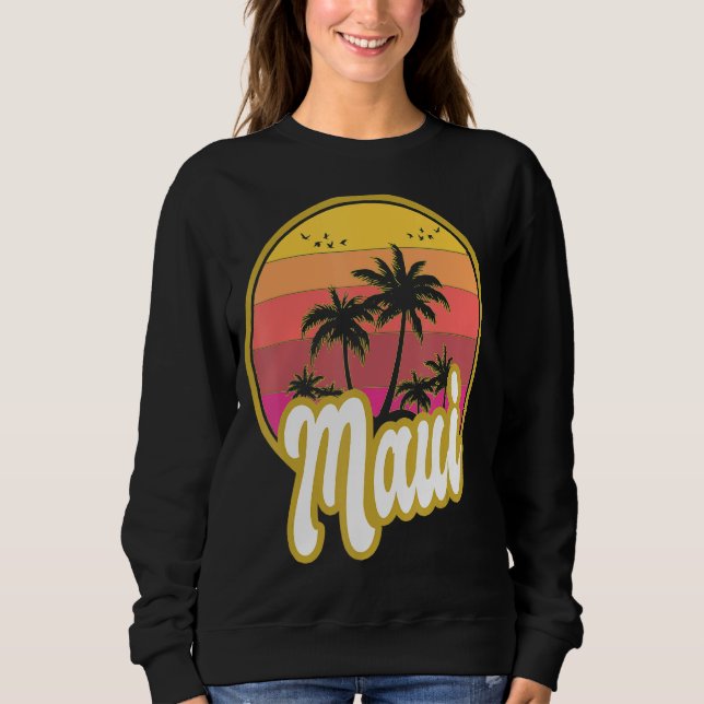 Moletom Maui Hawaii Beach Retro Sunset (Frente)