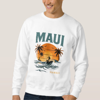 Moletom Maui Surf Vibes - Retro Hawaii Sunset Design