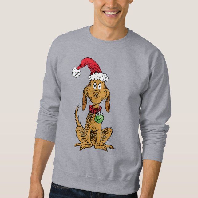 Moletom Max o Cão com Chapéu de Papai Noel (Frente)