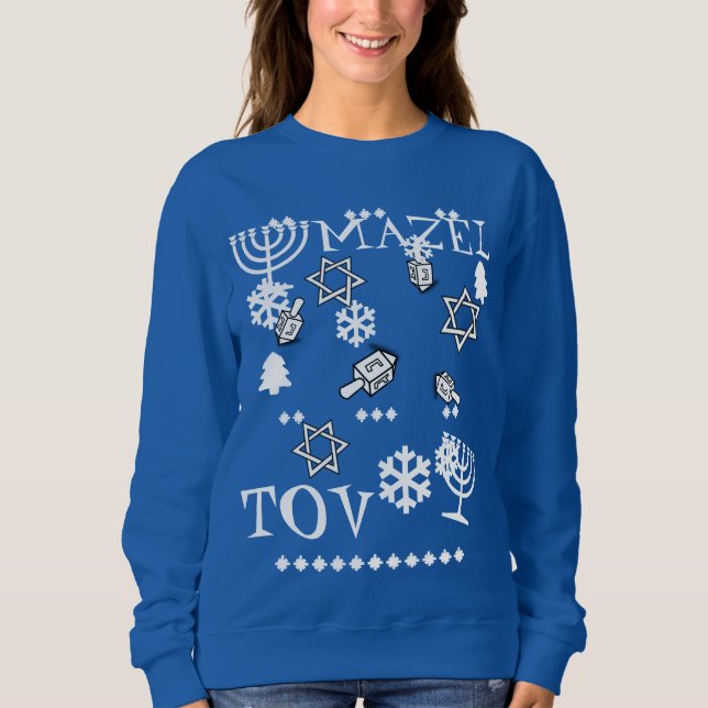 Moletom Mazel Tov Ugly Haunakka Sweater, de uso feminino (Frente)