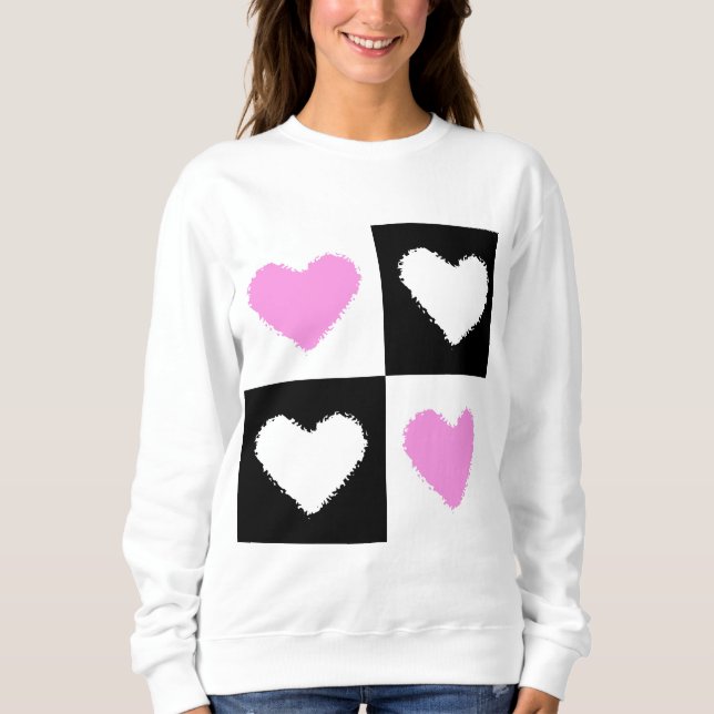 Moletom Mazipoodles Corações Abstração Rosa (Frente)