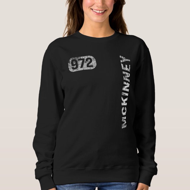 Moletom McKinney Texas 972 Area Code Vintage Retro (Frente)