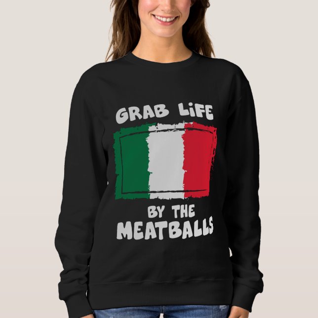 Moletom Meatball italiano engraçado Italia Flag1 da ideia (Frente)