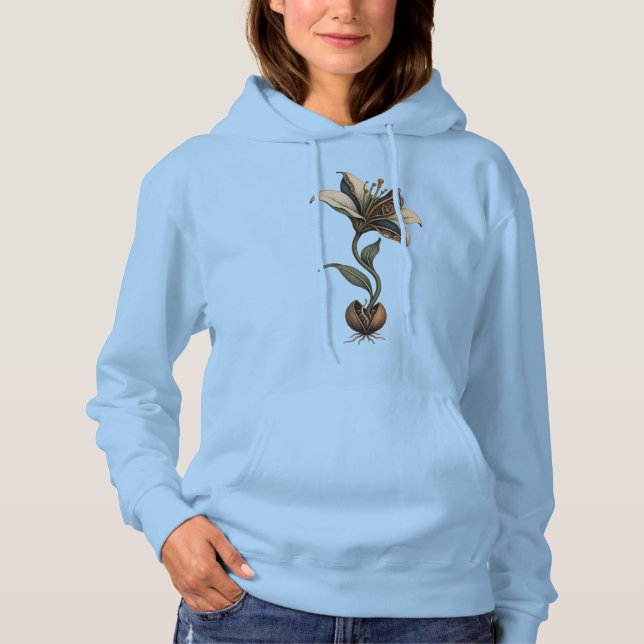 Moletom Mechanical Bloom Steampunk Botanical Art (Frente)
