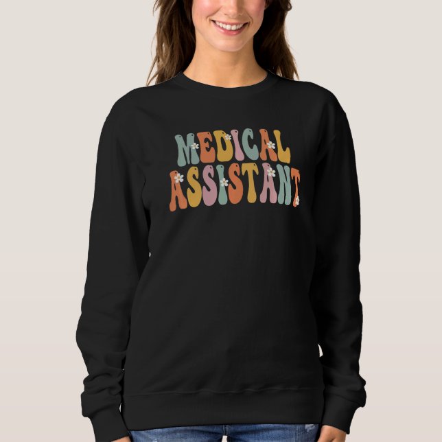 Moletom Medical Assistant Groovy Vintage Appreciation Day  (Frente)