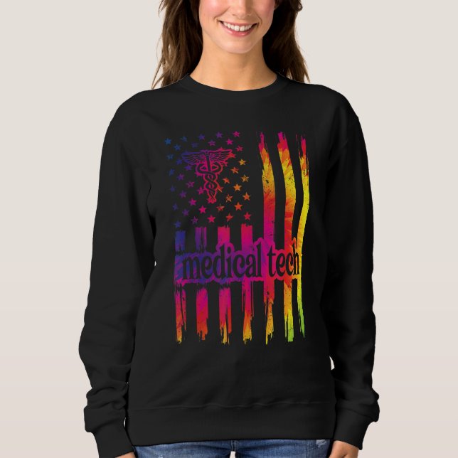 Moletom Medical Tech Usa Flag Medical Technologist (Frente)