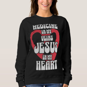 Moletom Medicina em Minhas Veias Jesus em Meu Coração