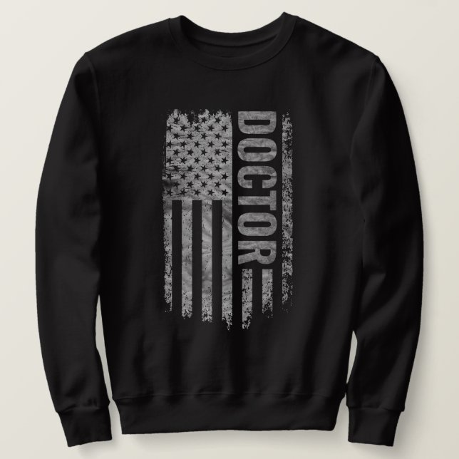 Moletom Médico bandeira dos EUA design distressed (Frente do Design)