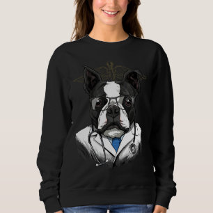 Moletom Médico Veterinário de Boston Terrier Dogtor Vet