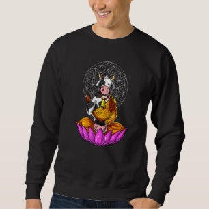 Moletom Meditação De Vaca Buddha Zen Yoga Flor Hindu Do Li