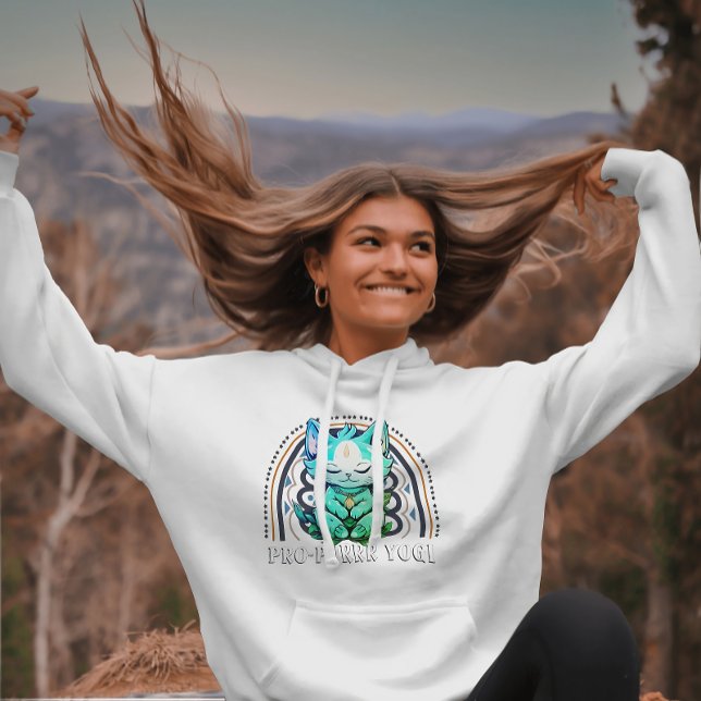 Moletom Meditação Yogi Cat Lover Yoga Orquestra Arco-Íris (Criador carregado)