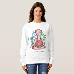 Moletom Meditando Garota Com Plantas