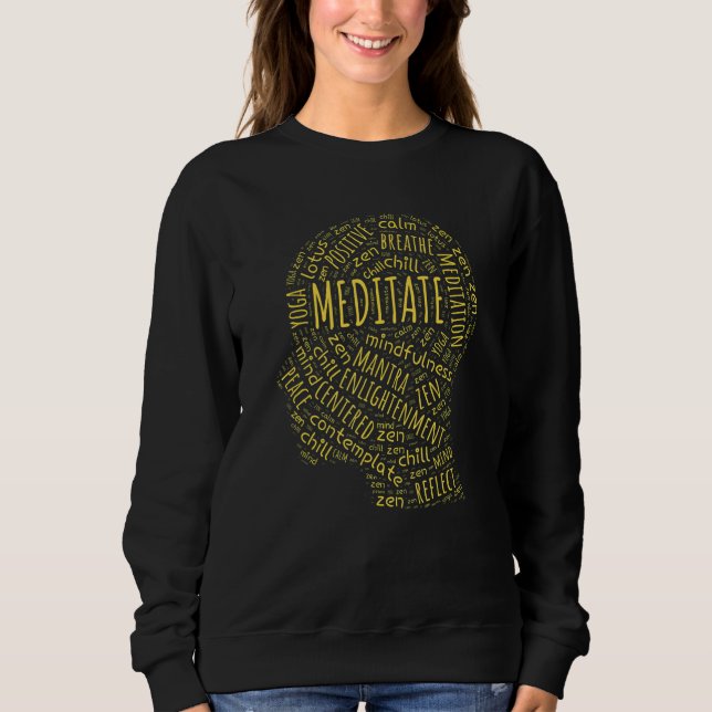 Moletom Meditation Mindfulness Zen Buddha  Yoga Wordart (Frente)