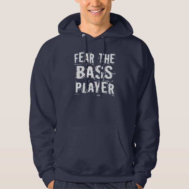 Moletom Medo engraçado o Hoodie da música do baixista (Frente)