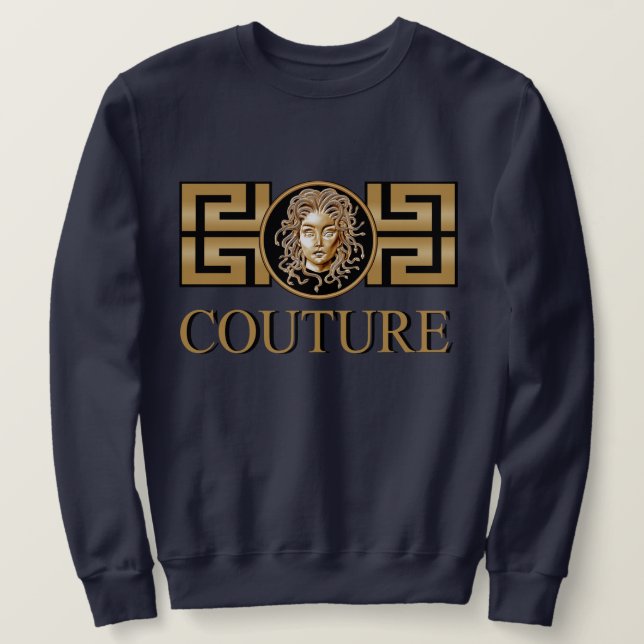 Moletom Medusa Couture Dourada T Shirt (Frente do Design)