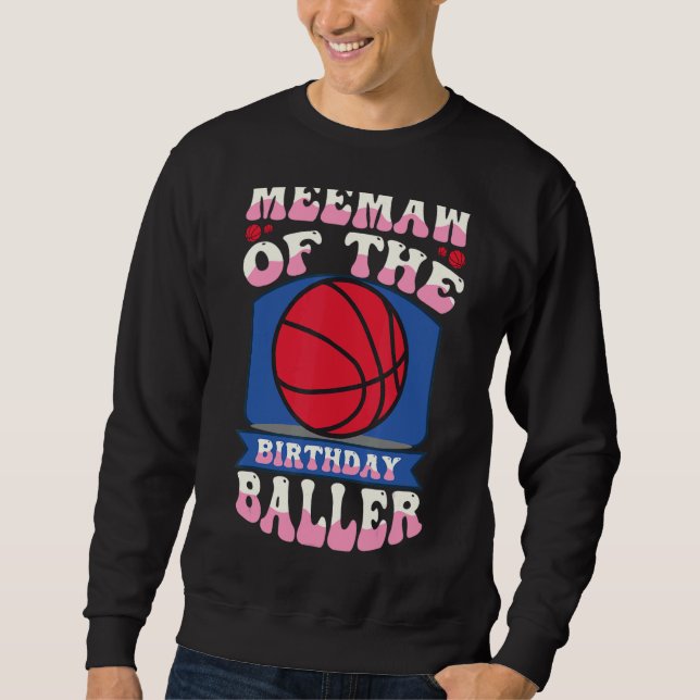 Moletom Meemaw Do Tema De Basquete De Aniversário (Frente)