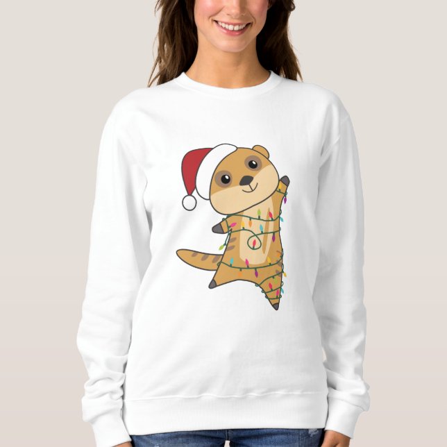 Moletom Meerkat Christmas Snow Winter Animais (Frente)