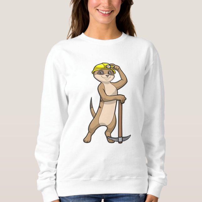 Moletom Meerkat como Miner com Pickaxe (Frente)