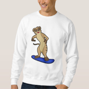 Moletom Meerkat como Snowboarder com Snowboard